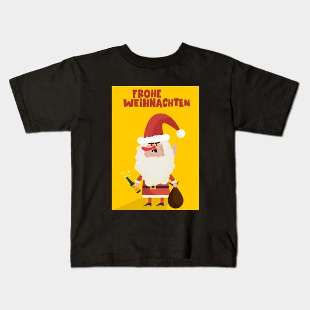 Drunk funny Santa Claus Postcard Kids T-Shirt by Boogosh